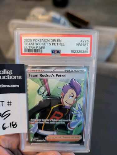 2025 pokemon dri en, team rockers petrel ultra rare PSA 8