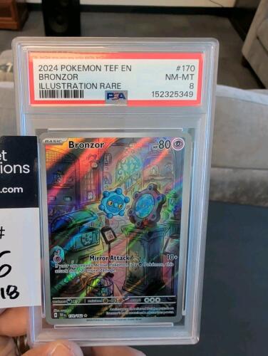 2024 Pokemon TEF EN bronzor illustration rare psa 8