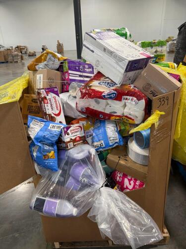 Big box store in the box: natures Valley crackers, Charmin, glass cleaner, premier protein, popcorn, garbage, disinfecting wipes, wipes, much more