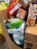 Big box store a box, ROTEL, dental treats for dogs, great, barbecue sauce, cups, Chex mix unit butter chocolate bars, dog food, crackers, pre-lit 6 foot oversize spider, ALL, & More - 5
