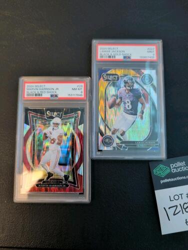 Marvin Harrison jr, Lamar jackson, black and red and black and gold shock graded slabs