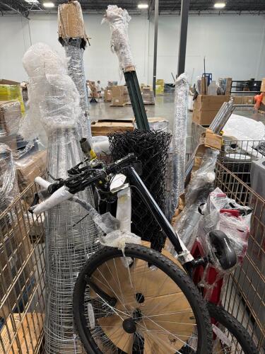 bicycle, fencing, rods, and other items