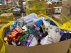 Big box store in a box: cheez it, Powerade, Dawn, honey, Dawn, propel, febreeze, mushrooms, garbage bags, glass cleaner, peanuts, tide pods, power wash, peaches, and much more