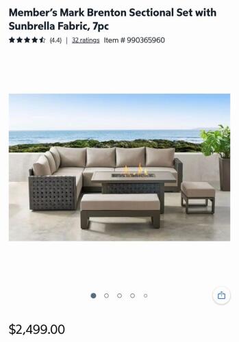 Brenton collection 70 piece sectional with fire table
