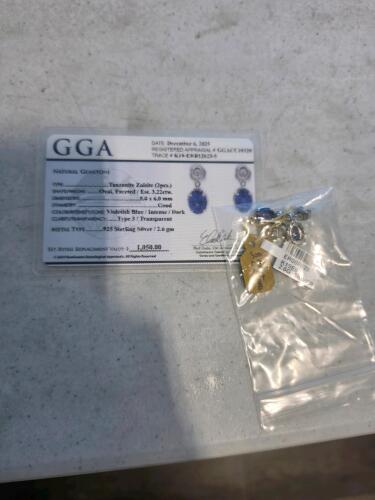 tanzanite and sterling silver earrings
