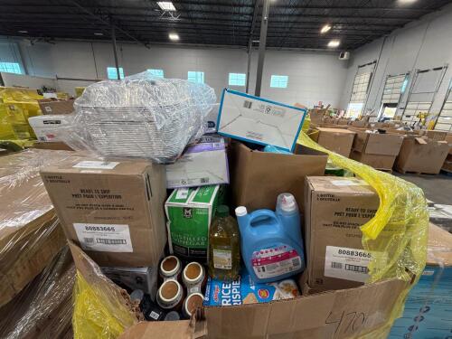 Big box store in the box: paper towels, Febreze, canned corn, Velveeta, laundry detergent, kettle, vinegar, cups, fruit twist, plates, sparkling ice cream, Huggies, foil pans, rice crispy, & More
