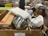 Two golf irons, rubber mat, Caraway item, hot and cold massage set, RCA head to toe power trimmer, IKEA items, jam liners, and more