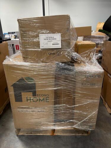 Econo Home garbage can, Kenmore Intuition bag upright vacuum, healthy baby item, barstool, and more