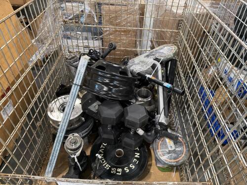 50 lb dumbbells, plate weight 55 lb, used e-scooter, FREMAX item, turbo?, and other automotive parts