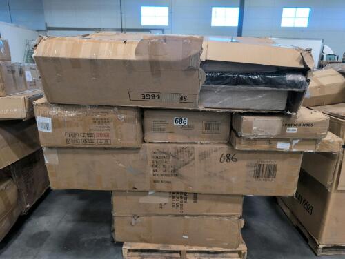 miscellaneous pallet and mismatching furniture