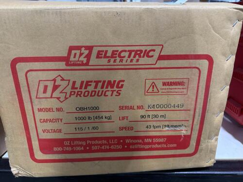 Electric builders hoist 1000 pound, OBH1000