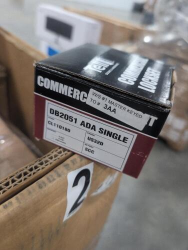 Donut boxes, 20 commercial locksets, industrial/automotive, Castor wheels, Ford Motorcraft, motor mate, service first OEM, brake rotors, & More