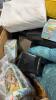 Cushions, ammo cans, pattern blocks, chair, unicorn and ride on, sleep number bedding, blanket, rug, water bottles, towels, napkins, & More - 2