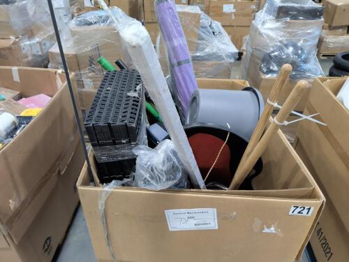 Luggage, weight bar, chair, planter, swimming pool part, & More