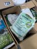 Boxes of miscellaneous goods including stucco patch, candle, wipes, Scott's crabgrass, fresh step, good wipes, tidy cats, liquids and more - 3