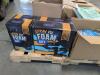 Boxes of miscellaneous goods including stucco patch, candle, wipes, Scott's crabgrass, fresh step, good wipes, tidy cats, liquids and more - 5