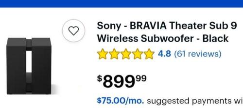 Sony Bravia Theatre Sub 9