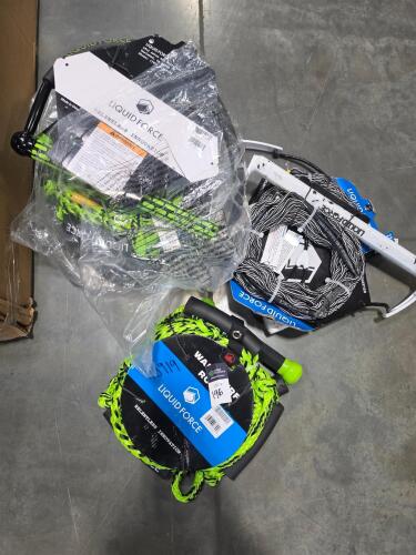 four liquid Force wake surf ropes, and two other ropes