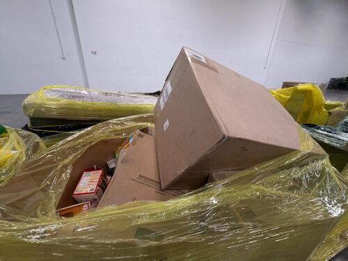 Big box store in a box, granola bars, mountain dews, coffee-mate, fig bar, garbage bags and more