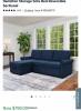 ABBEYSON Hamilton Storage Sofa Reversible Sectional, Navy Blue, Box 1 and Box 2 are present