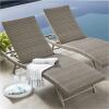 (2) 2 pack Gray padded wicker chaise