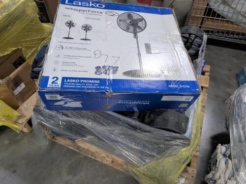 Fan, folding cart, and TV wall mount