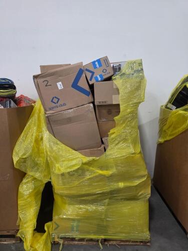 Big box store in boxes, 5-hour energy, trash bags, degreaser, clothing, glass cleaner and much more