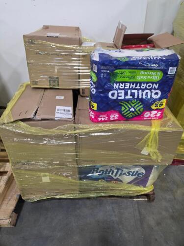 Big box store in boxes. toilet paper, paper towels, paper and more