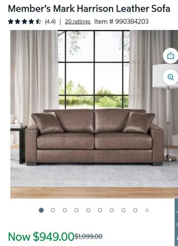 Harrison collection leather sofa in mushroom and more