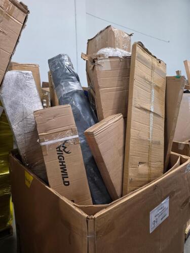 Hi-Point, AR-500 steel dueling tree, roll of fabric, rolled mattress?, and more