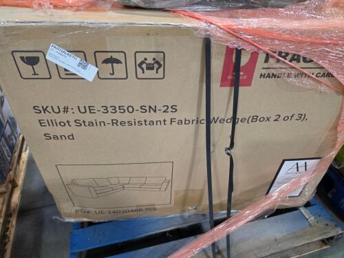 abbyson home Elliott stain resistant fabric wedge box two of three only