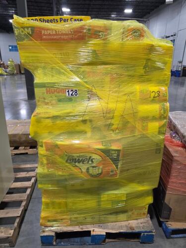 Big box store on a pallet, diapers, paper towels, toilet paper, drinks, lacroix, bai, water, premier protein and more more