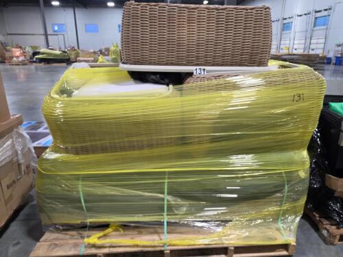 outdoor furniture set appears to be customer return