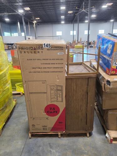 Frigidaire refrigerator, dishwasher, console