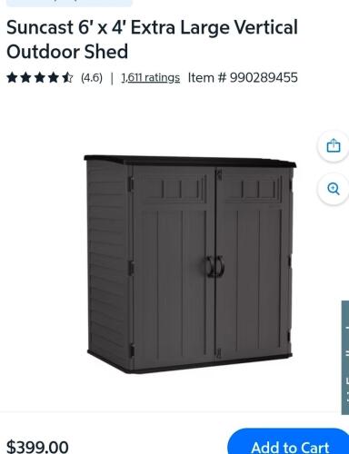 suncastra large vertical shed