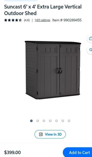 suncast extra large vertical shed