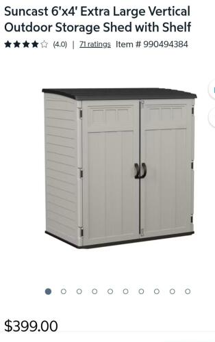 suncast extra large vertical shed