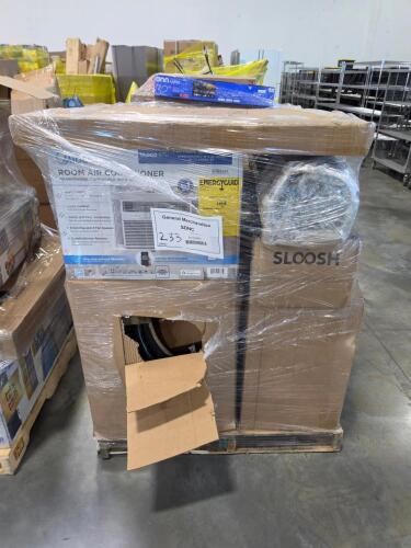 double sided magnetic whiteboard, sloosh, midea room air conditioner, yoga mat, hosing, and more