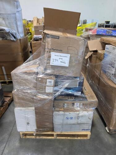 Bestway pools, textilene fabric beige, 14 gallon wet dry vac, crown shades, 10x10 canopy, insignia 40 inch TV, barstool, and NXT shop vac