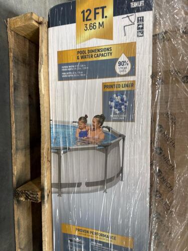 best, weigh 12-ft pool, zinus twin mattress, light fixture, Rubbermaid item and more