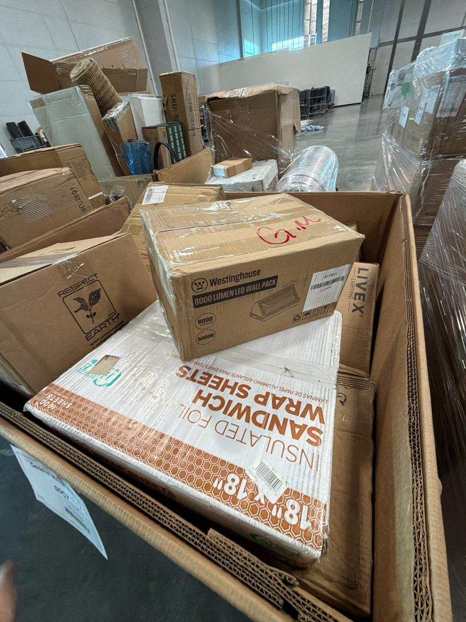 Sandwich wrappers, wall light, hinge food containers lighting, towels ...