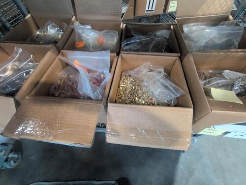 shelf of boxes full of miscellaneous ammo