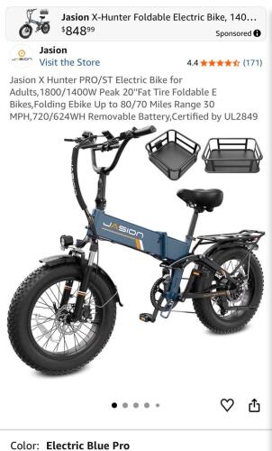 Jasion hunter pro blue e bike