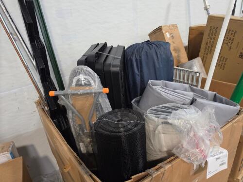 Stair stringers, fence STAKES, ironing board, wire Fencing, shelving , shovels, rolled material, plastic, & More