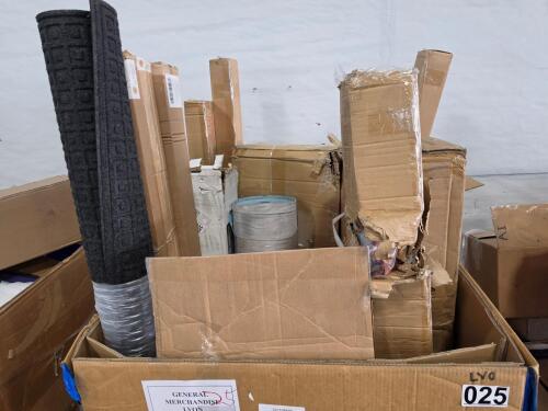Rug, canopy, rolled material, mattress, McGee and Co Drapery blinds, & More