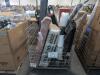 Pallet jack does not appear to have a handle, chain maintenance fence, metal attachment, VEVOR screen pole, aluminum pieces, & More