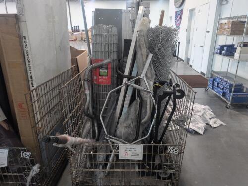 Chain-link fence, dolly, weight bar, exhaust pieces, Fencing, scaffolding piece, lockbox under seat, & More