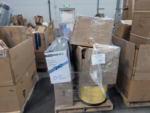 Polaris MAXX, spool of hose, MIDEA smart AC unit, P-trap, used sweeper, weight bench and more
