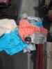 Some nicer clothing(approximately 153 total items, 44 pair of shoes, 46 clothing, 30 Adidas samples, 11 purses/bags, 12 vuori): vuori, Tory Burch, adidas, Justin, ariat, Tommy Bahama, Lacoste, timberland, boss, converse, adidas clothing, keen, sprayground - 17
