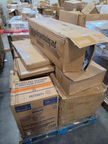 Clamshell food containers, mattress, plastic ties, Rock jam keyboard super kit RJ 5061, storage box, & More
